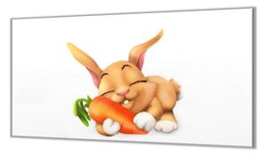 Ochranná doska spiaca roztomilý králik s mrkvou - 40x40cm / ANO