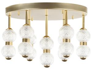 Závesná lampa zlatá kov železo sklenené tienidlá integrované LED svetlá okrúhly tvar moderné glamour osvetlenie