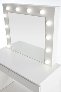 Toaletka Hollywood, biela + osvetlenie