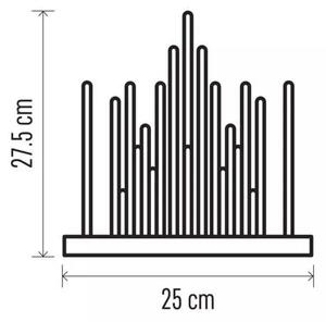 Emos LED svietnik čierny, 27.5cm, 3xAA, vnútorný, teplá biela, časovač DCAW04 - Vianočná dekorácia