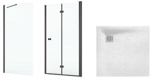 Set sprchové dvere Roca Capital AM4508016M, štvorcová sprchová vanička Roca Terran AP10332032001100, AM4408016M