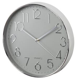 Hama 186390 - Hama Elegance nástenné hodiny, priemer 30 cm, tichý chod, strieborné/šedé