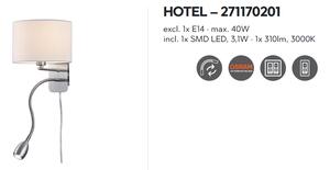 Nástenné svietidlo HOTEL White, E14/LED