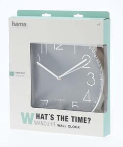 Hama 186390 - Elegance nástenné hodiny, priemer 30 cm, tichý chod, strieborné/šedé