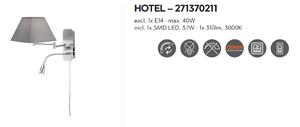 Nástenné svietidlo HOTEL Grey, E14/LED