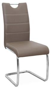 Kondela ABIRA NEW HN 0000182222 - stolička jedálenská chróm/ ekokoža hnedá