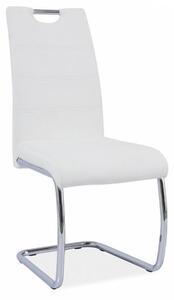 Kondela ABIRA NEW BI 0000182186 - stolička jedálenská chróm/ ekokoža biela