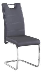 Kondela ABIRA NEW TS 0000182218 - stolička jedálenská chróm/ ekokoža tmavosivá