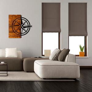 Wallity Nástenná drevená dekorácia COMPASS hnedá/čierna