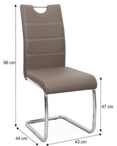 Kondela ABIRA NEW HN 0000182222 - stolička jedálenská chróm/ ekokoža hnedá