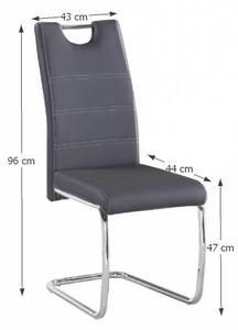 Kondela ABIRA NEW TS 0000182218 - stolička jedálenská chróm/ ekokoža tmavosivá