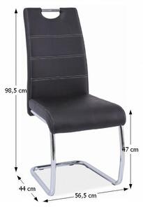 Kondela ABIRA NEW CI 0000182221 - stolička jedálenská chróm/ ekokoža čierna
