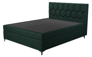 Kontinentálna posteľ s úložným priestorom zelená MEGAN PU 140x200 cm