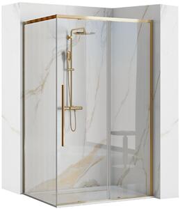 Rea Solar Gold sprchovací kút 120x90 cm štvorcová zlatá lesklé/priehľadné sklo REA-K4902