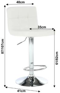 Kondela KANDY NEW BI 0000176350 - stolička barová, ekokoža biela/chróm