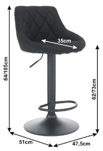 Kondela TERKAN CI/CI 0000206806 - Barová stolička, látka čierna/čierna