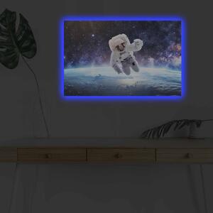 Wallity Obraz s LED osvetlením ASTRONAUT VO VESMÍRE 45 x 70 cm