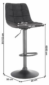 Kondela LAHELA SI/CI 0000277833 - stolička barová sivá/čierna