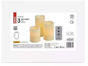 Emos LED dekorácia – 3x vosková sviečka, 3x 3xAAA, vnútorná, vintage, ovládač DCCV07 - LED sviečky