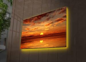 Wallity Obraz s LED osvetlením ZAPADAJÚCE SLNKO 39 45 x 70 cm