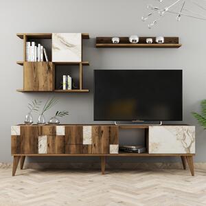 Hanah Home Obývacia stena Madrid biela/orech