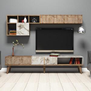 Hanah Home Obývacia stena Milan orech/biely mramor