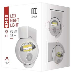 Emos Nočné svetlo s pohybovým čidlom COB LED biele P3311