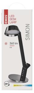 Emos SIMON čierna Z7613 - LED stolná lampa