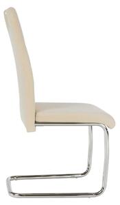 Kondela ABIRA NEW BE 0000285417 - stolička jedálenská, látka béžová Dulux Velvet / svetlé šitie / podnož chróm