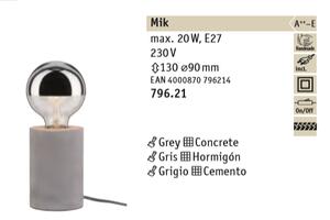 Stolná lampa MIK 796.21 betón H13cm