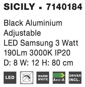 LED stropné svietidlo Sicily – Čierna