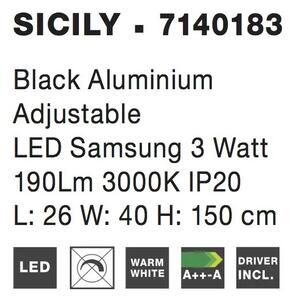 Moderná stojaca lampa Sicily – Čierna