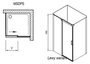 Ravak Matrix sprchovací kút štvorcová 100x80 cm 0WLA4C00Z1