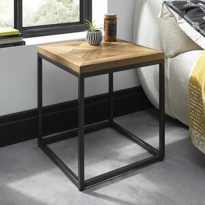 LivinHill Odkladací stolík Indus 45 cm z masívu dub prírodný/grafit