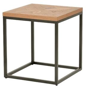 LivinHill Odkladací stolík Indus 45 cm z masívu dub prírodný/grafit