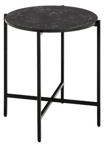 Actona Odkladací stolík Lamoine 40 cm čierny/čierny mramor