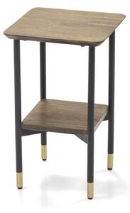 LivinHill Odkladací stolík Maze 30 cm z masívu hnedý/čierny