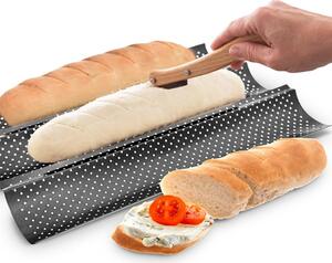 ORION Nôž k narezávaniu chleba, drevo/plast+5 ks žiletiek