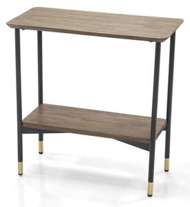 LivinHill Odkladací stolík Maze 60 cm z masívu hnedý/čierny