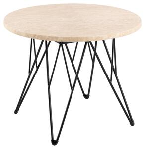 Actona Odkladací stolík Prunus 55 cm béžový mramor/čierny