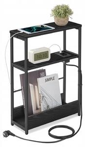 SONGMICS Odkladací stolík s USB Vasagle Blend čierny