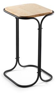 Kalune Design Odkladací stolík Shb-001-A z masívu čierny/dub prírodný