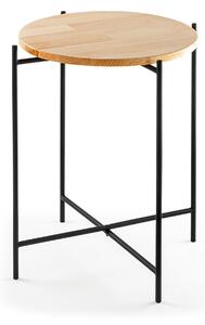 Kalune Design Odkladací stolík Shb-004 z masívu čierny/dub prírodný