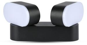 V-Tac LED Vonkajšie flexibilné nástenné svietidlo 2xLED/12W/230V IP65 čierna VT0860 + záruka 3 roky zadarmo