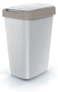 Prosperplast Odpadkový kôš COMPACTO FLAS s vekom popolavo sivý/svetlohnedý, variant 25 l