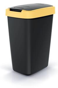 Prosperplast Odpadkový kôš COMPACTO FLAS s vekom čierny/žltý, variant 12 l