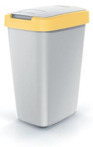 Prosperplast Odpadkový kôš COMPACTO FLAS popolavo sivý/žltý, variant 25 l