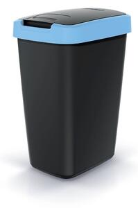 Prosperplast Odpadkový kôš COMPACTO FLAS s vekom čierny/svetlo modrý, variant 12 l