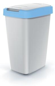 Prosperplast Odpadkový kôš COMPACTO FLAS s vekom popolavo sivý/svetlomodrý, variant 25 l