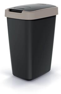Prosperplast Odpadkový kôš COMPACTO FLAS s vekom čierny/svetlohnedý, variant 25 l